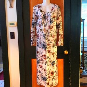 LOFT Floral Cotton Maxi Dress